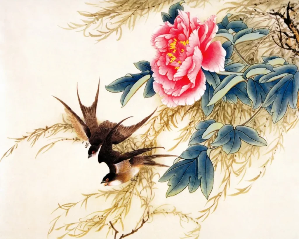 Китайская живопись - 2 птицы